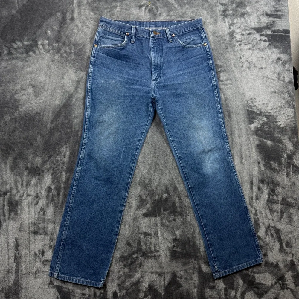 Wrangler Jeans Mens 34x30 Blue Cowboy Cut Slim Fit Straight Leg 936PWD Denim